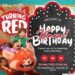 FREE Editable Turning Red Birthday Invitation