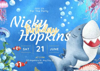 FREE Editable Under the Sea Birthday Invitation