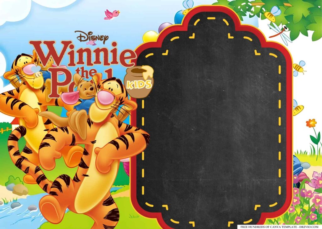 FREE Winnie the Pooh Birthday Canva Templates 16