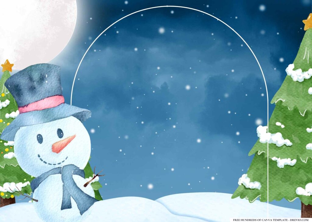 FREE Winter Wonderland Birthday Canva Templates 6 1