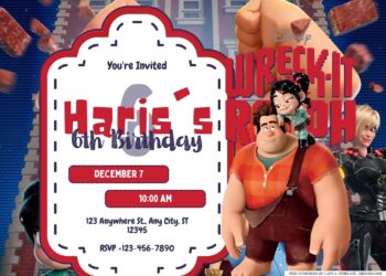 FREE Editable Wreck-It Ralph Birthday Invitation