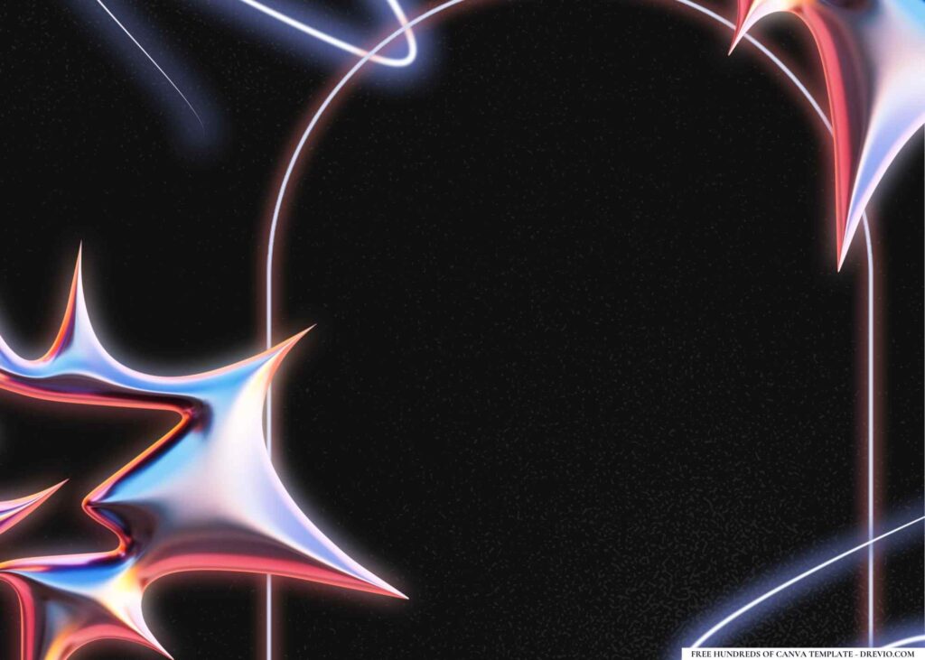 FREE glow in the dark party Birthday Canva Templates 2
