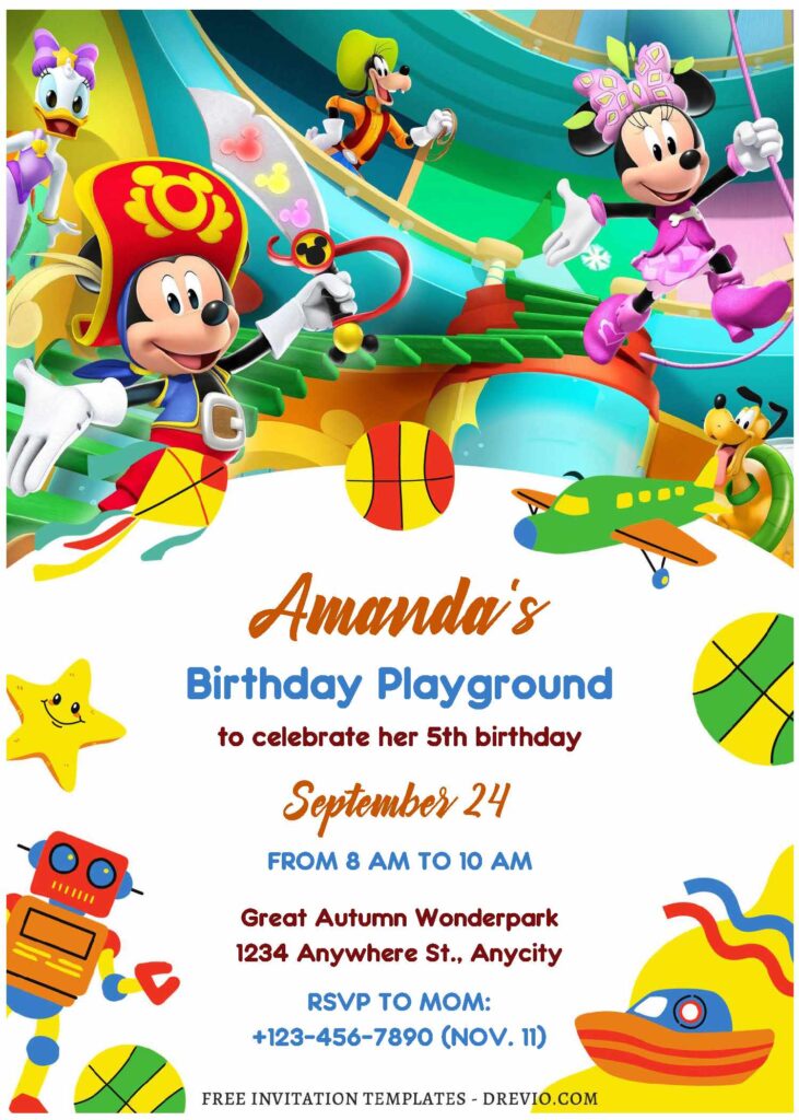 (Free Editable PDF) Playful Mickey Mouse And Friends Birthday ...