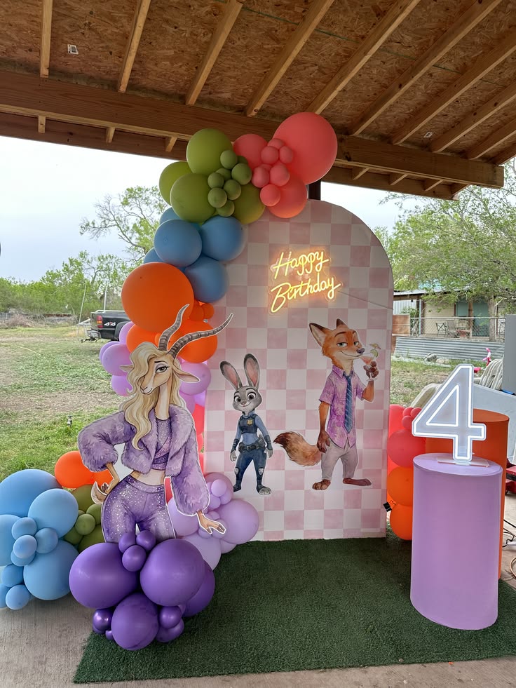 Editable Zootopia Invitation design with blue and orange colors, paw prints, animal characters, and fun birthday party details for kids