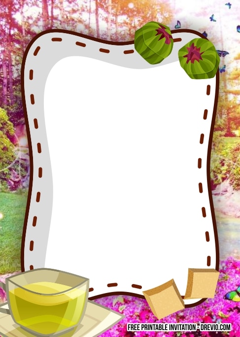 FREE Garden Tea Party Birthday Invitation
