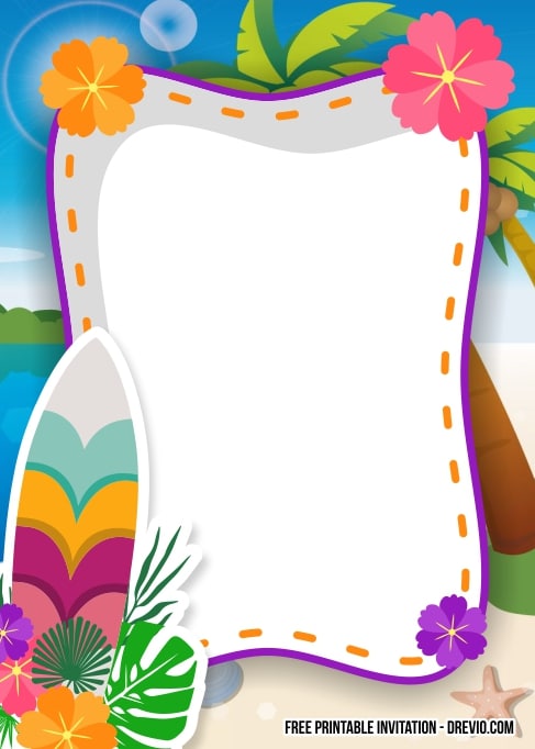 FREE Editable Hawaiian Birthday Invitation