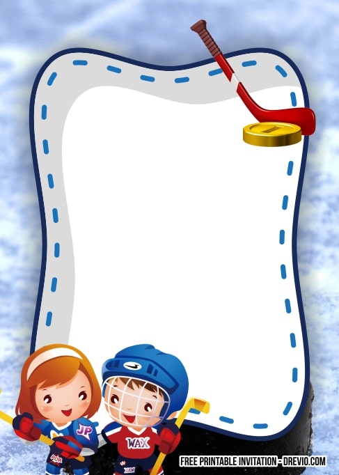 FREE Editable Hockey Birthday Invitation