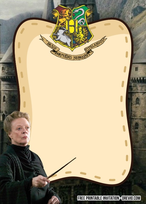 FREE Editable Hogwarts Birthday Invitation