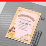 (Free Editable PDF) Belle Disney Birthday Invitation Templates