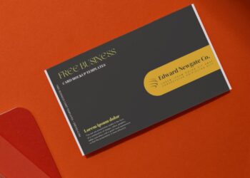 10+ Sleek Brown & Orange Accent Canva Business Card Templates D