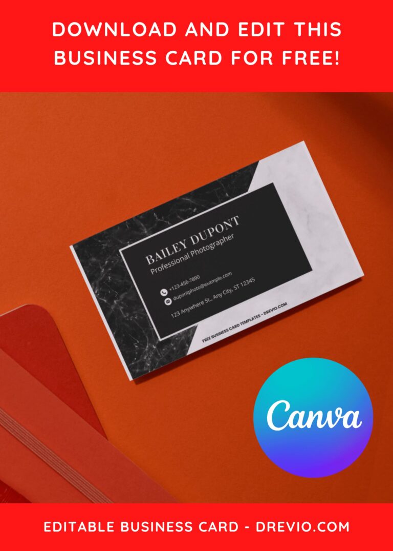 10+ Artistic Black And White Marble Canva Business Card Templates