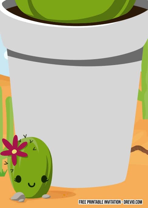 FREE Editable Cactus Birthday Invitation
