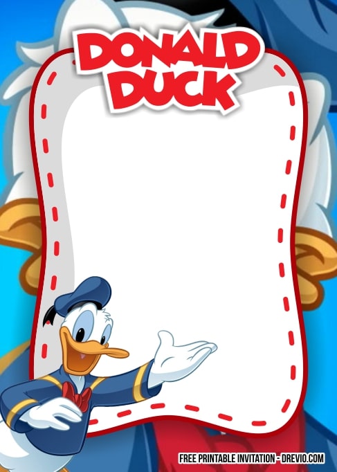 Donald Duck Birthday Invitation
