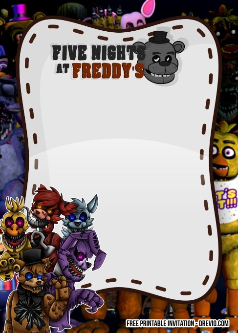 Five Nights at Freddy’s Birthday Invitation
