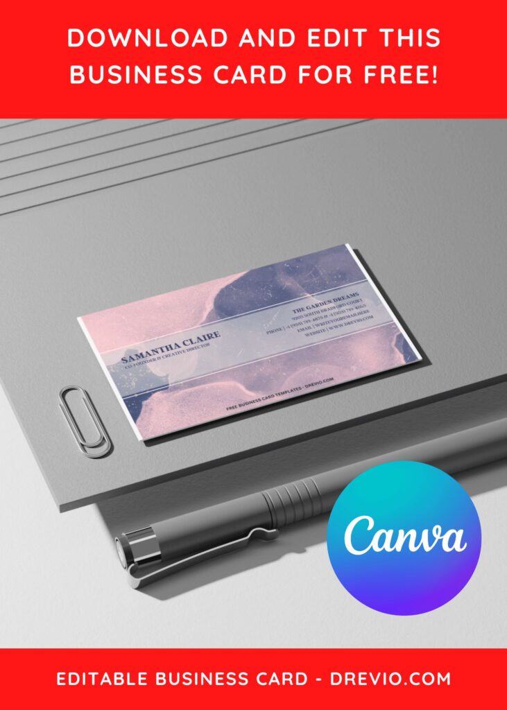 10+ Creative Watercolor Canva Business Card Templates F