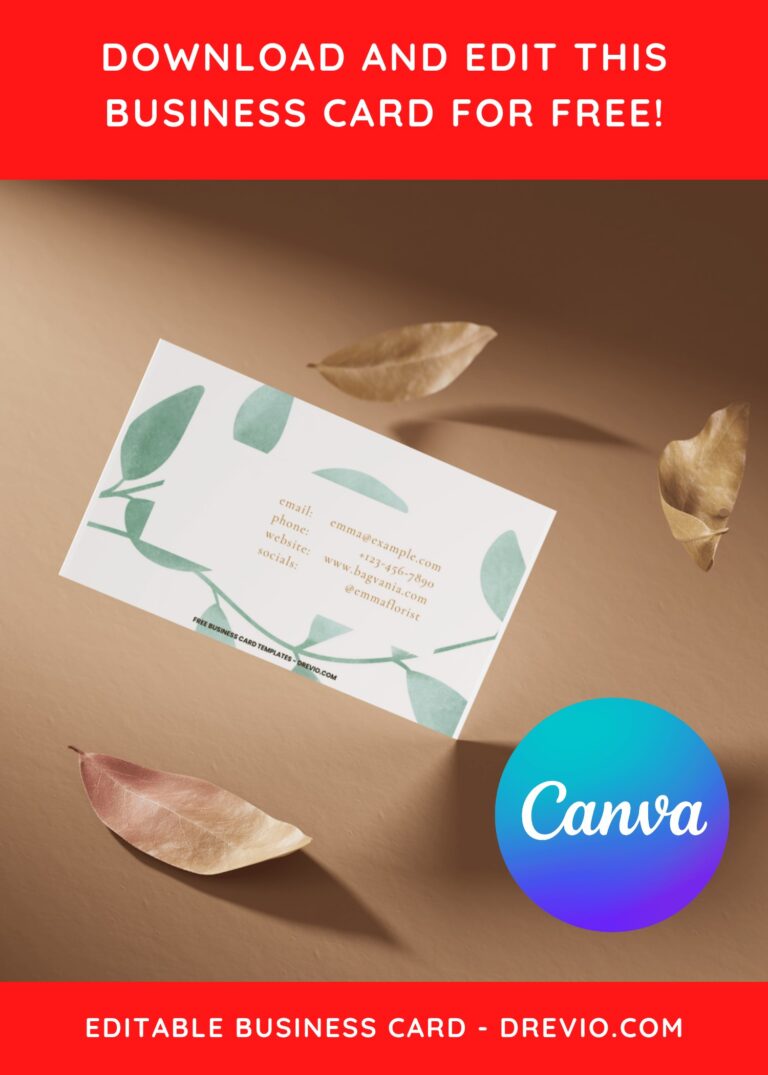 10+ Aesthetic Floral Greenery Canva Business Card Templates