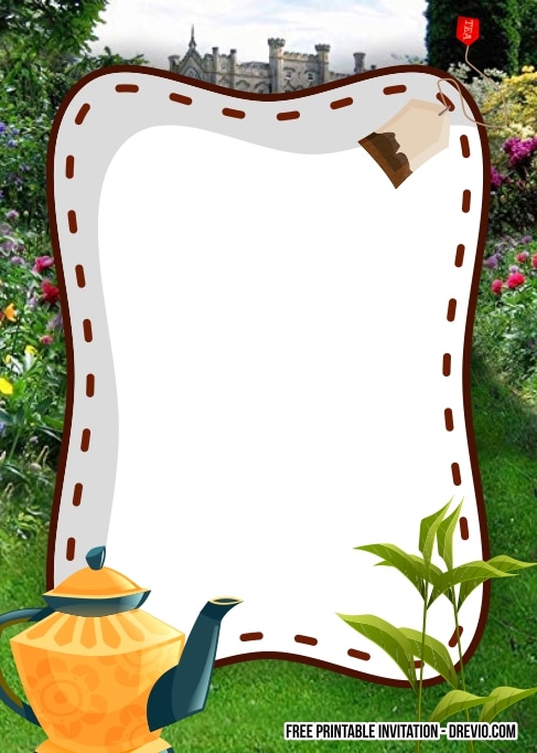 FREE Garden Tea Party Birthday Invitation