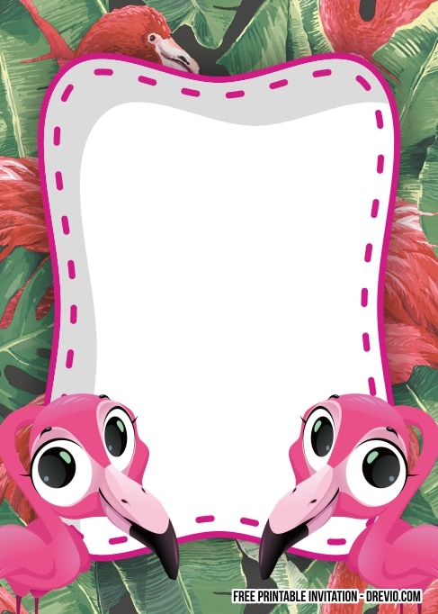 FREE Editable Flamingo Birthday Invitation