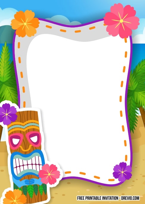 FREE Editable Hawaiian Birthday Invitation