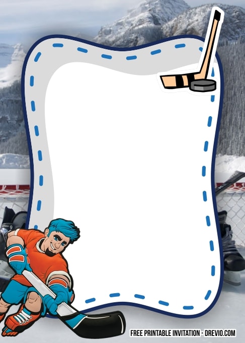 FREE Editable Hockey Birthday Invitation