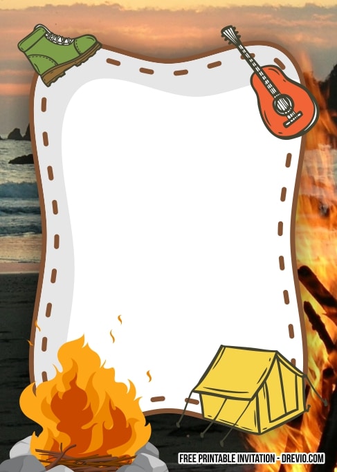 Bonfire Birthday Invitation