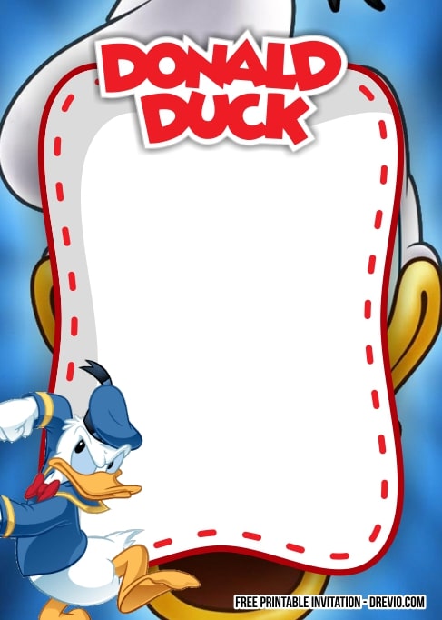 Donald Duck Birthday Invitation