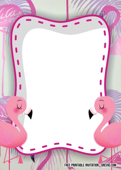 FREE Editable Flamingo Birthday Invitation