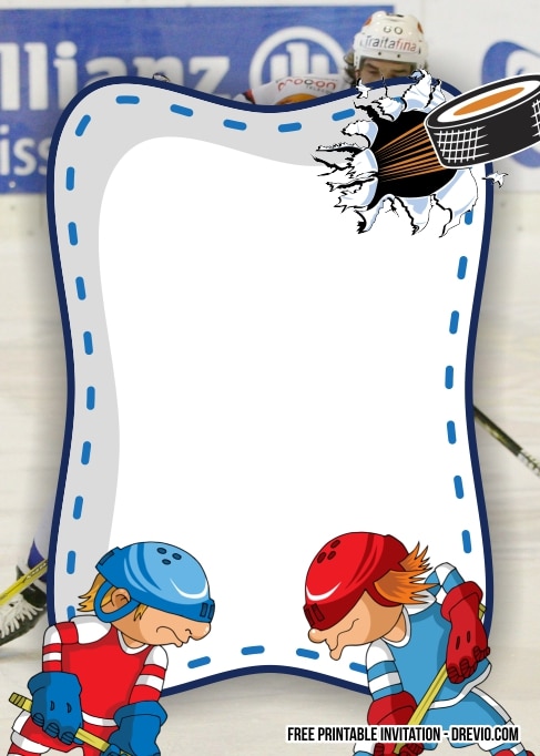 FREE Editable Hockey Birthday Invitation