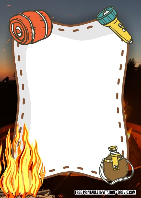 Bonfire Birthday Invitation