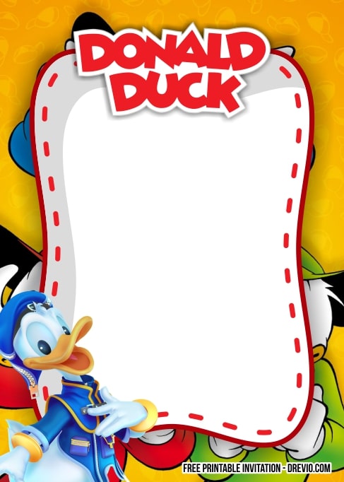 Donald Duck Birthday Invitation