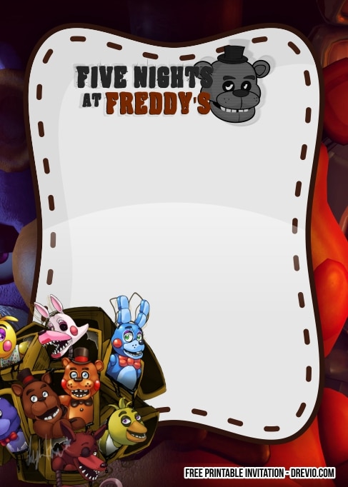 Five Nights at Freddy’s Birthday Invitation
