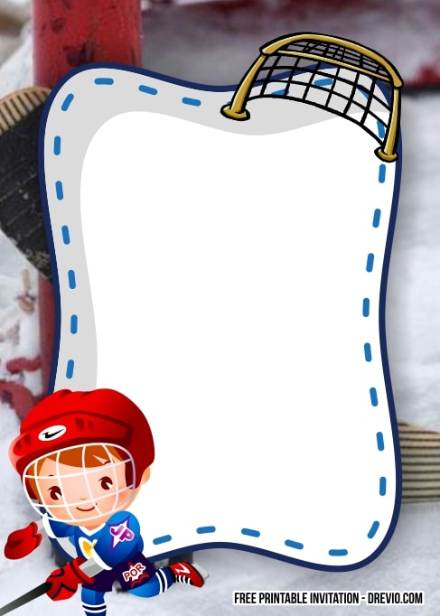 FREE Editable Hockey Birthday Invitation