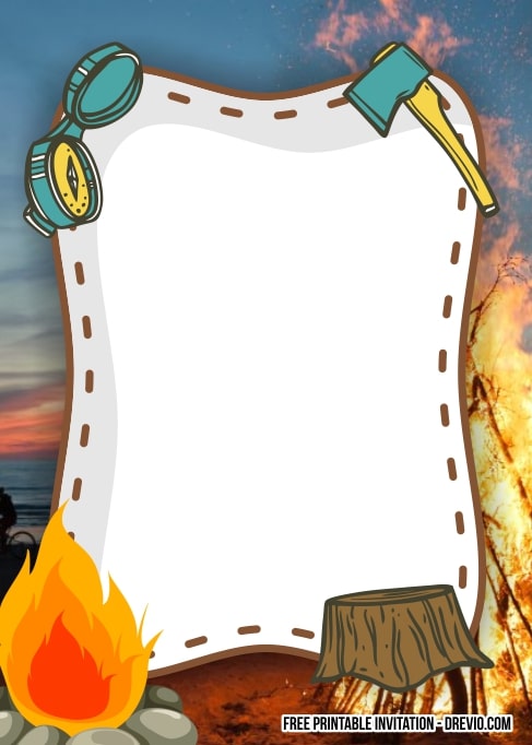 Bonfire Birthday Invitation