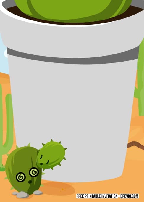 FREE Editable Cactus Birthday Invitation
