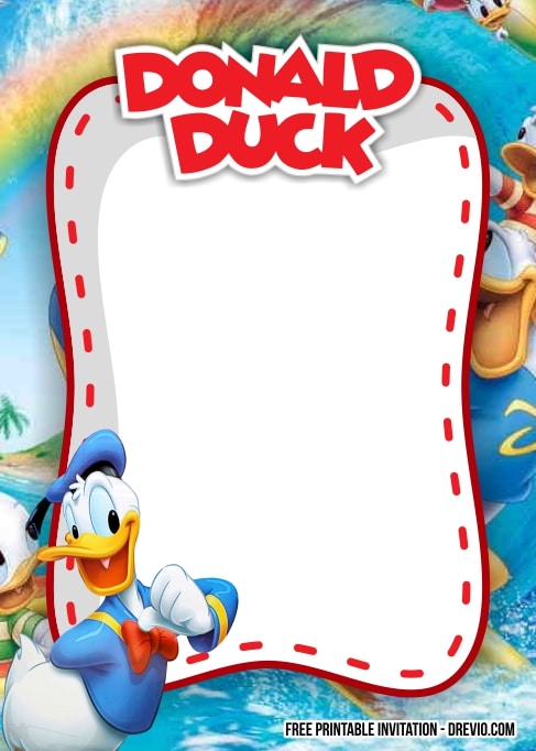 Donald Duck Birthday Invitation