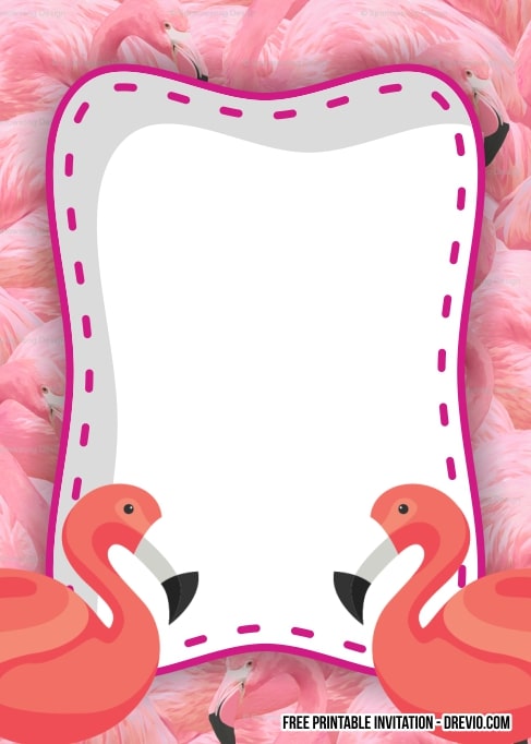 FREE Editable Flamingo Birthday Invitation