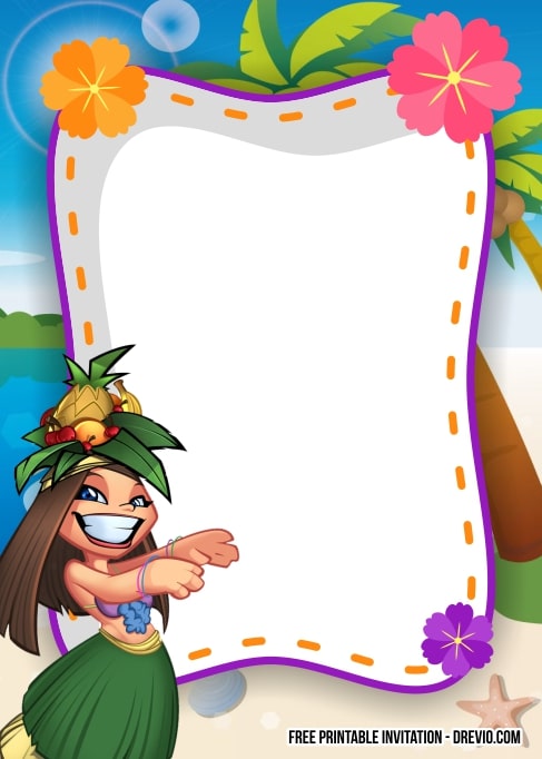 FREE Editable Hawaiian Birthday Invitation