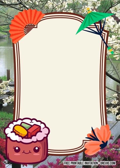 FREE Editable Japanese Picnic Birthday Invitation