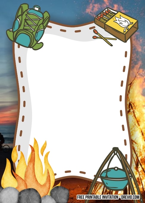 Bonfire Birthday Invitation