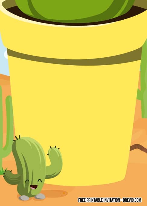 FREE Editable Cactus Birthday Invitation