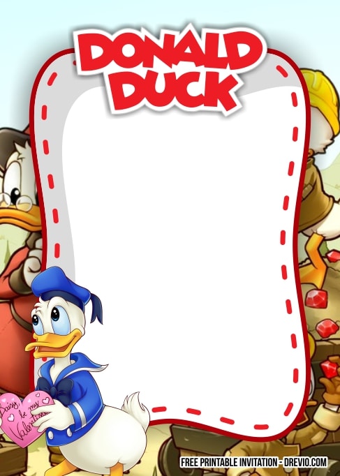 Donald Duck Birthday Invitation