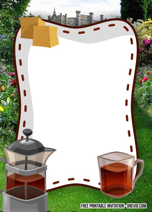 FREE Garden Tea Party Birthday Invitation