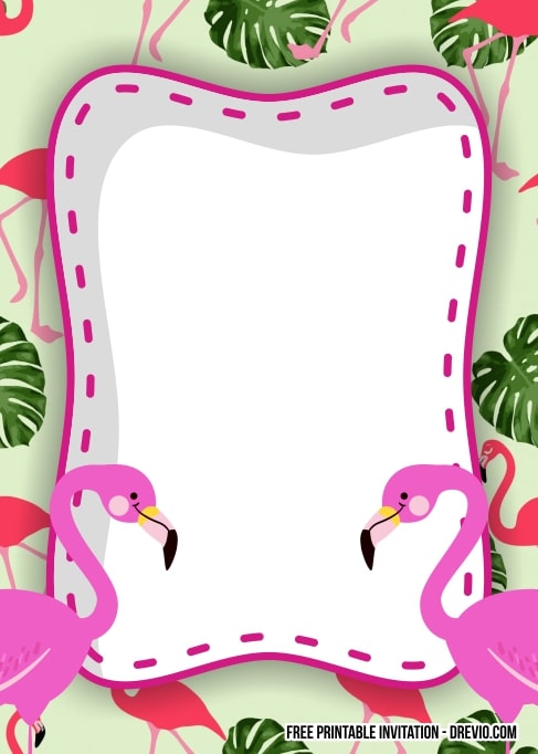 FREE Editable Flamingo Birthday Invitation