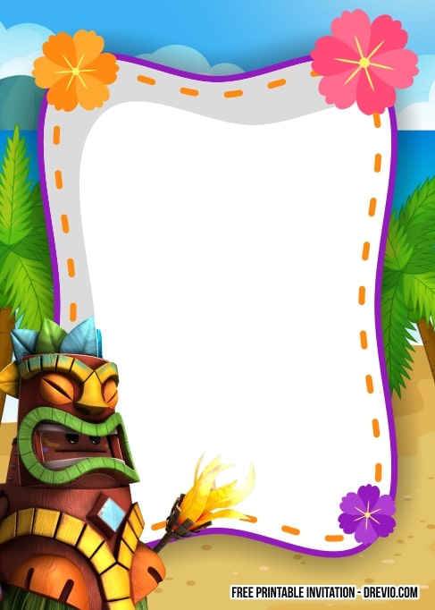 FREE Editable Hawaiian Birthday Invitation