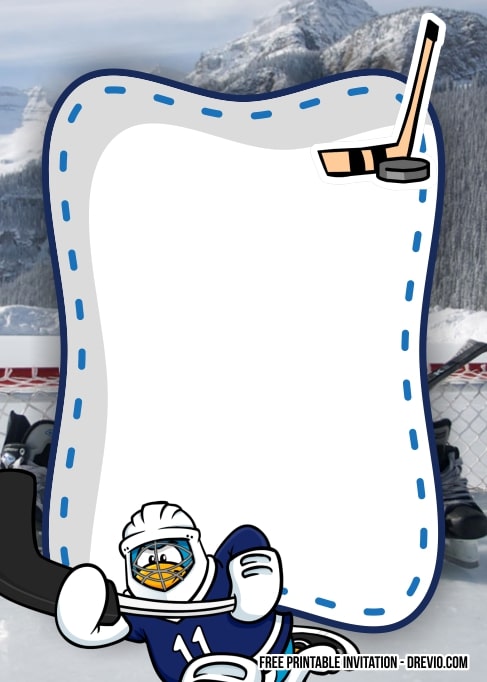 FREE Editable Hockey Birthday Invitation