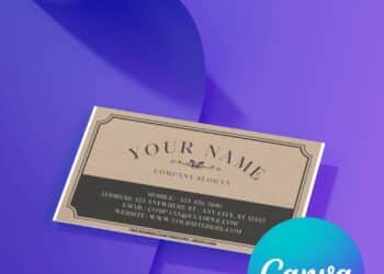 10+ Classic Vintage Retro Style Typography Canva Business Card Templates C