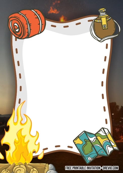 Bonfire Birthday Invitation
