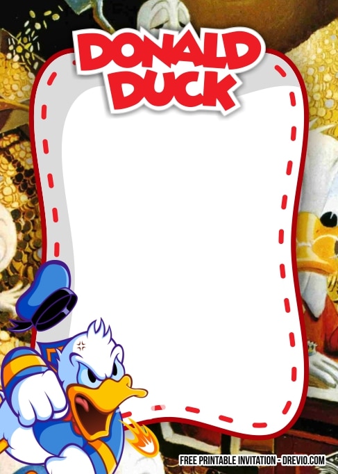 Donald Duck Birthday Invitation