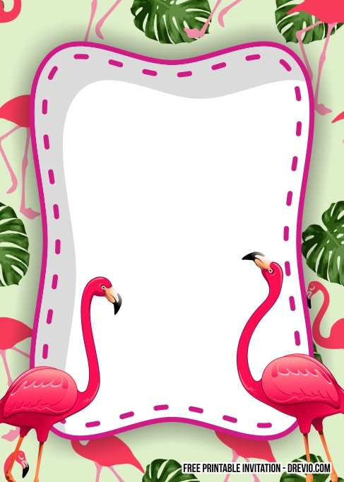 FREE Editable Flamingo Birthday Invitation