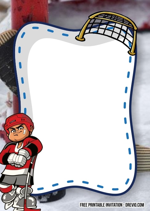 FREE Editable Hockey Birthday Invitation